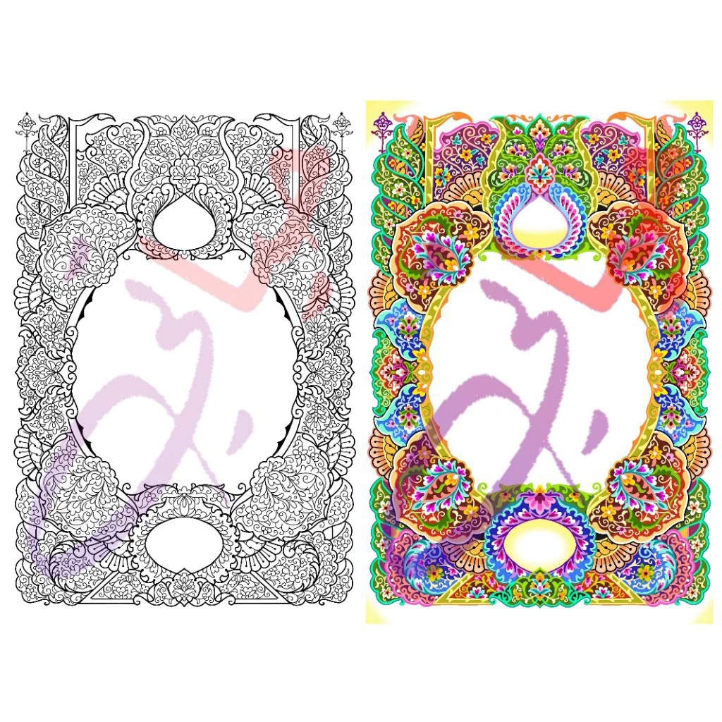 004 MAL/DESAIN KALIGRAFI HIASAN MUSHAF UKURAN 1 KARTON DAN A2 (SETENGAH KARTON)