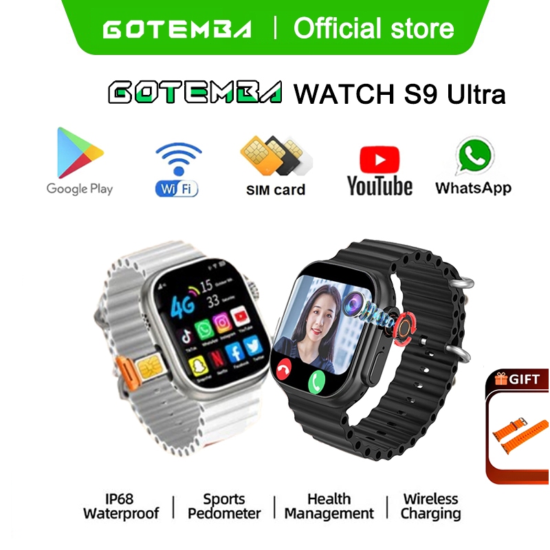 [SIM CARD]GOTEMBA  Smartwatch S9 ULTRA 1.95-inch Screen WIFI Full Network Phone Call IP68 Water proo