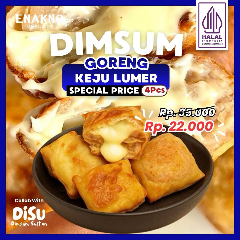 [ENAKNO] Dimsum Goreng Keju Lumer Dimsum Ayam Frozen Isi 4 FREE Saus