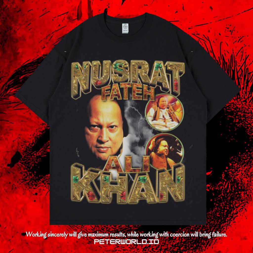 KAOS OVERSIZED / KAOS BLACK / OVERSIZED T SHIRT / KAOS NUSRAT FATEH ALI KHAN OVERSIZE BLACK VINTAGE 