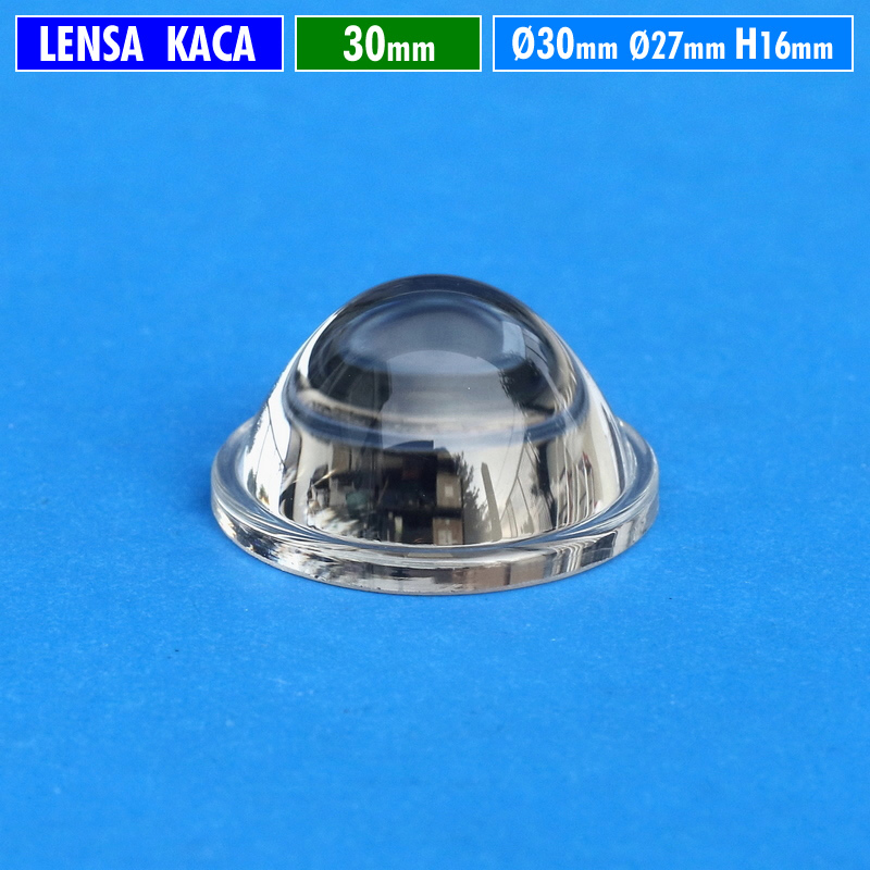 Lensa 30mm Kaca Cembung Datar H.16 Part Lampu Led Lensa 1.2 Inch MCP HPL Cree SST Osram Yinding Bile