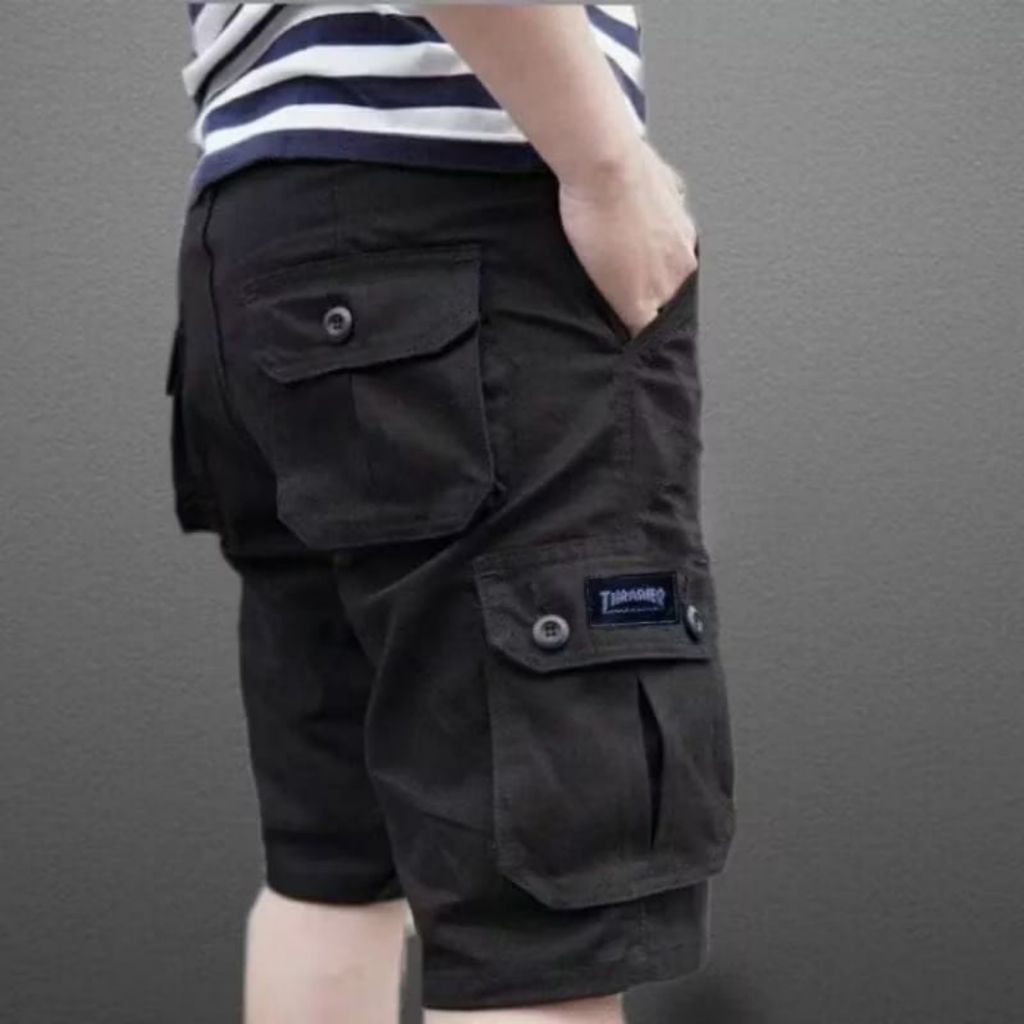 Celana Cargo Pria Bahan American Drill Tebal, Nyaman Dipakai