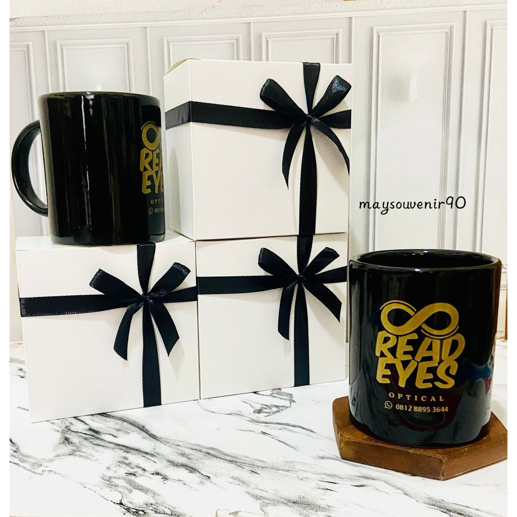 souvenir pernikahan gelas mug keramik sablon custom nama gelas mug keramik hitam