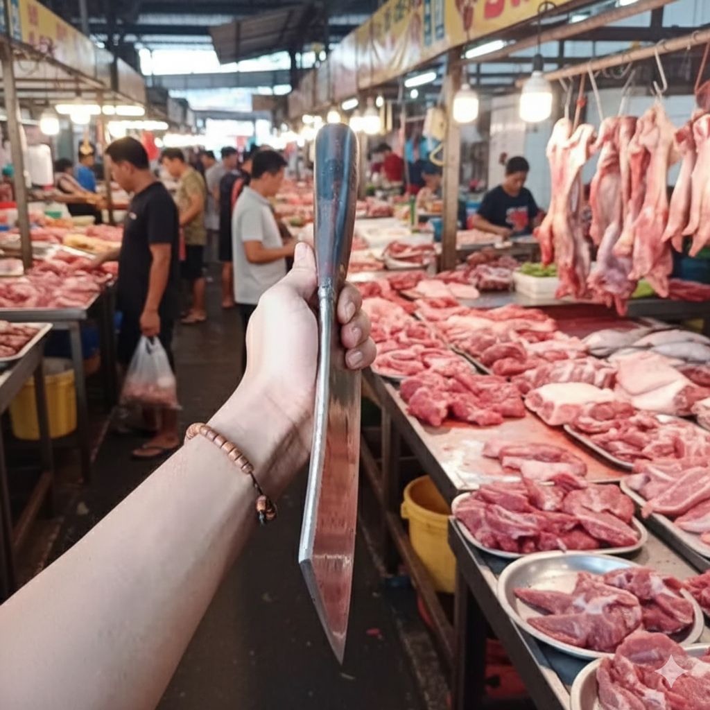 pisau buat potong daging dan tulang bahan per