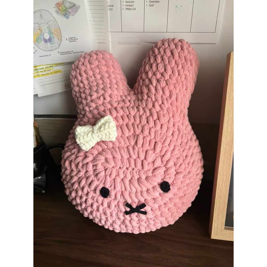 crochet miffy jumbo pillow doll | bantal kelinci miffy boneka rajut handmade [crocheissant]