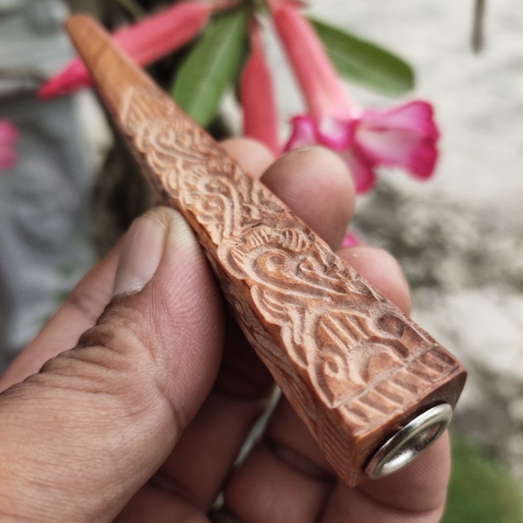 TERBARU.....pipa rokok kayu stigi model kotak panjang 12cm motip ukiran harga bersahabat