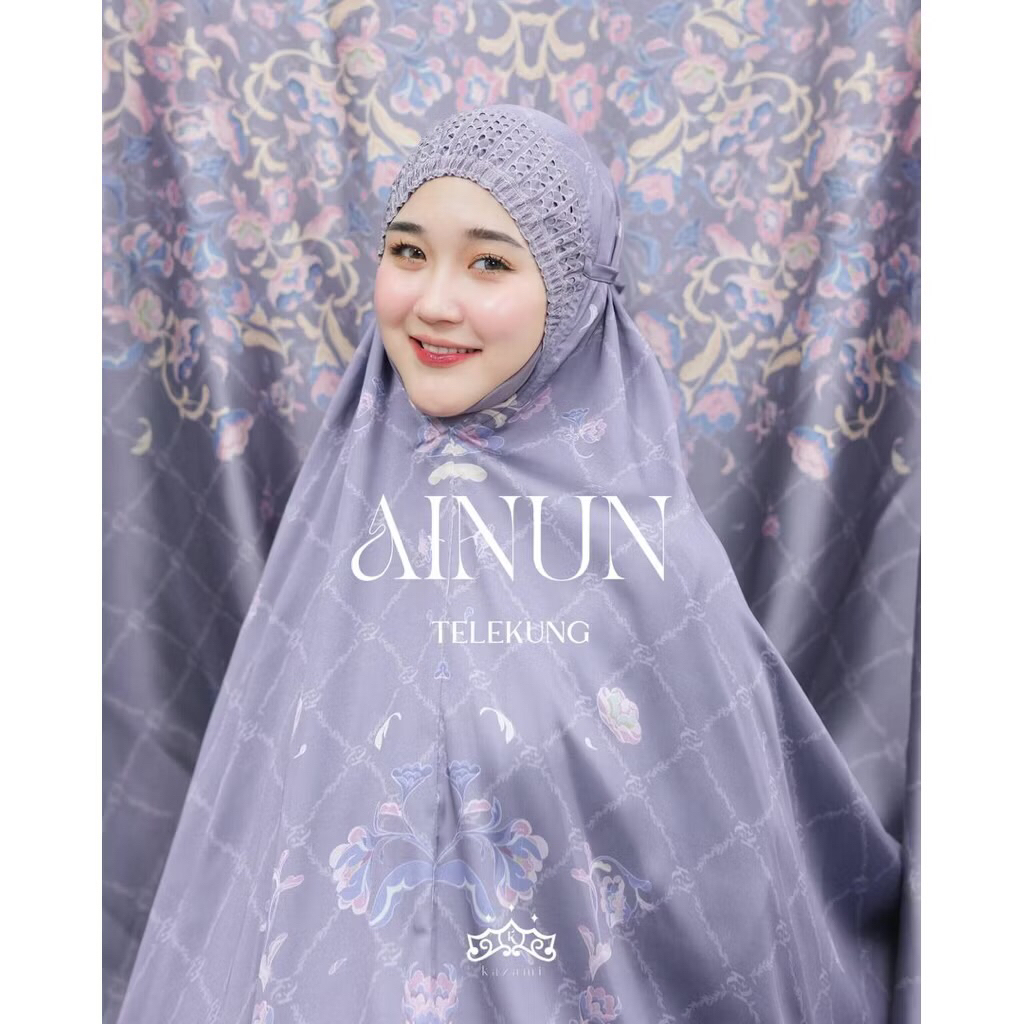 KAZAMI‼️ Ready Mukena Telekung Ainun Flowery Original Kazamistore Atasan Bawahan by Kazami Store