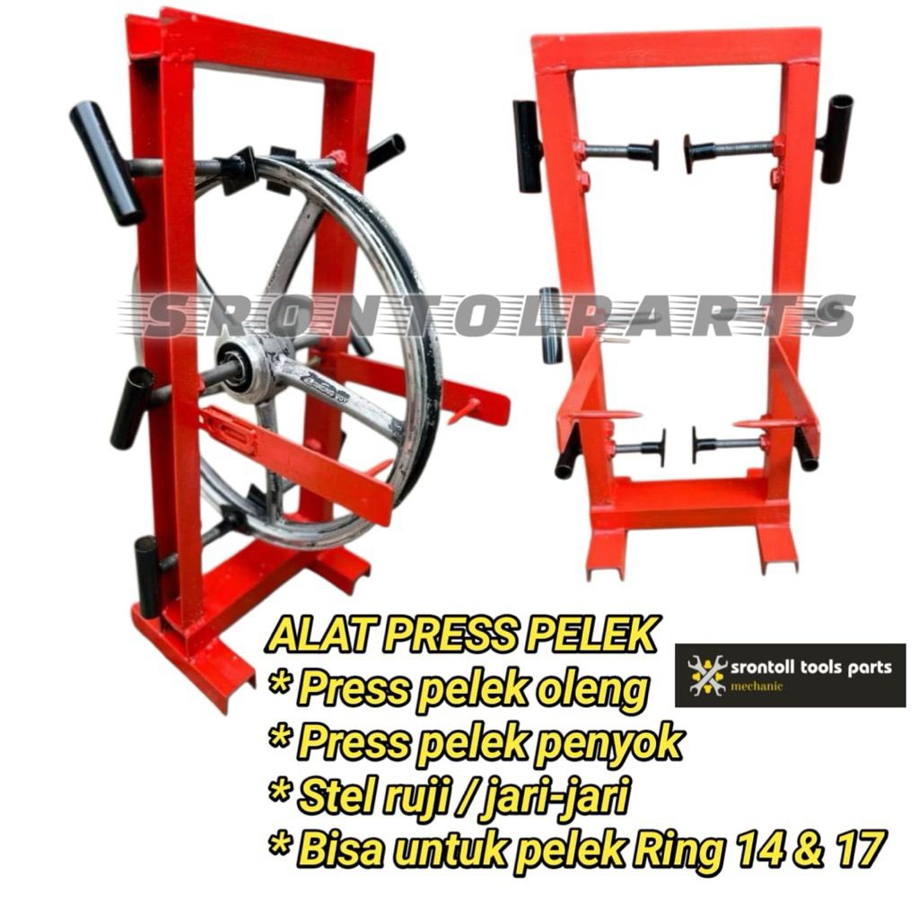 Alat press pelek velg bintang / jari-jari ring 14&17 press pelek oleng press pelek penyok stel ruji 