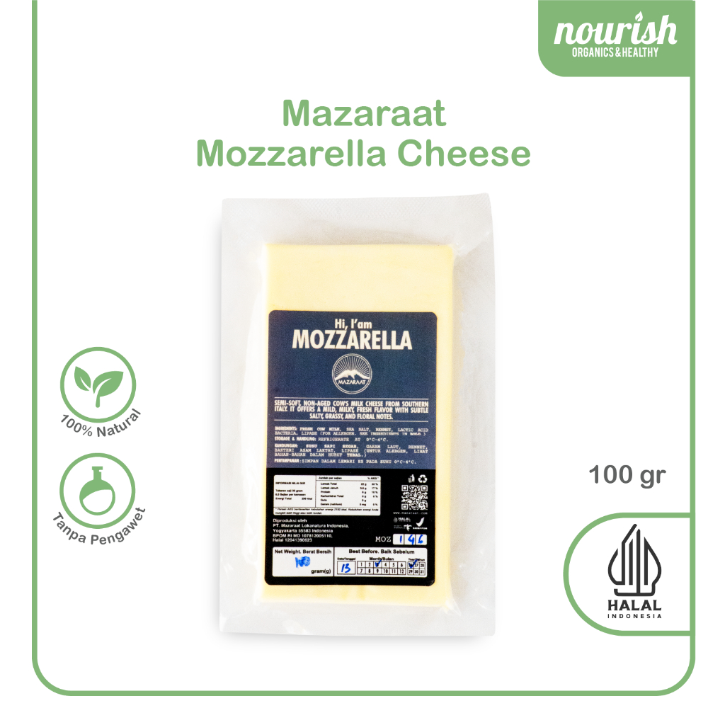 Mazaraat Mozarella Grass fed Cheese (Keju mozarella) 100 gr