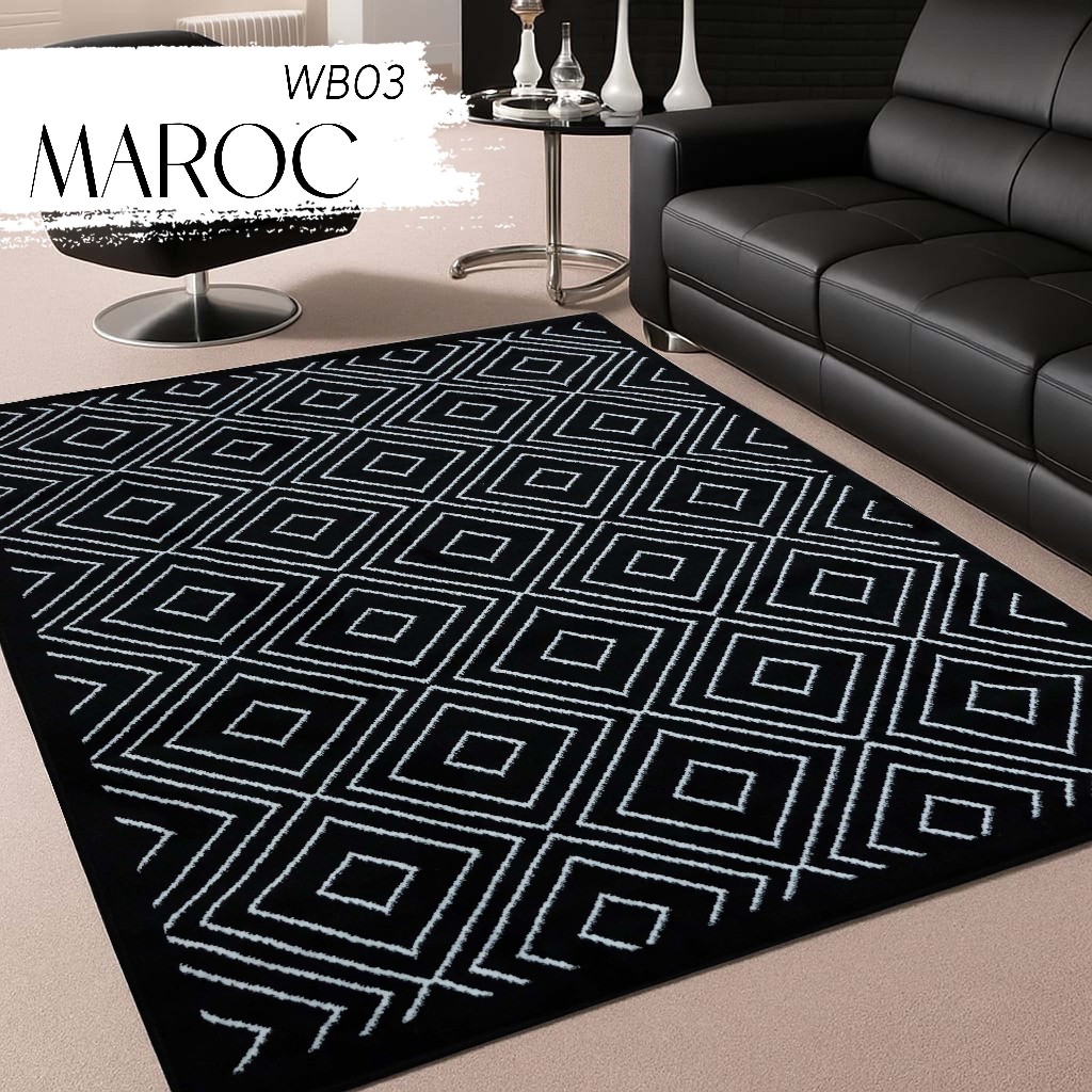 KARPET MAROC 210x300 cm WB03 FULL BLACK