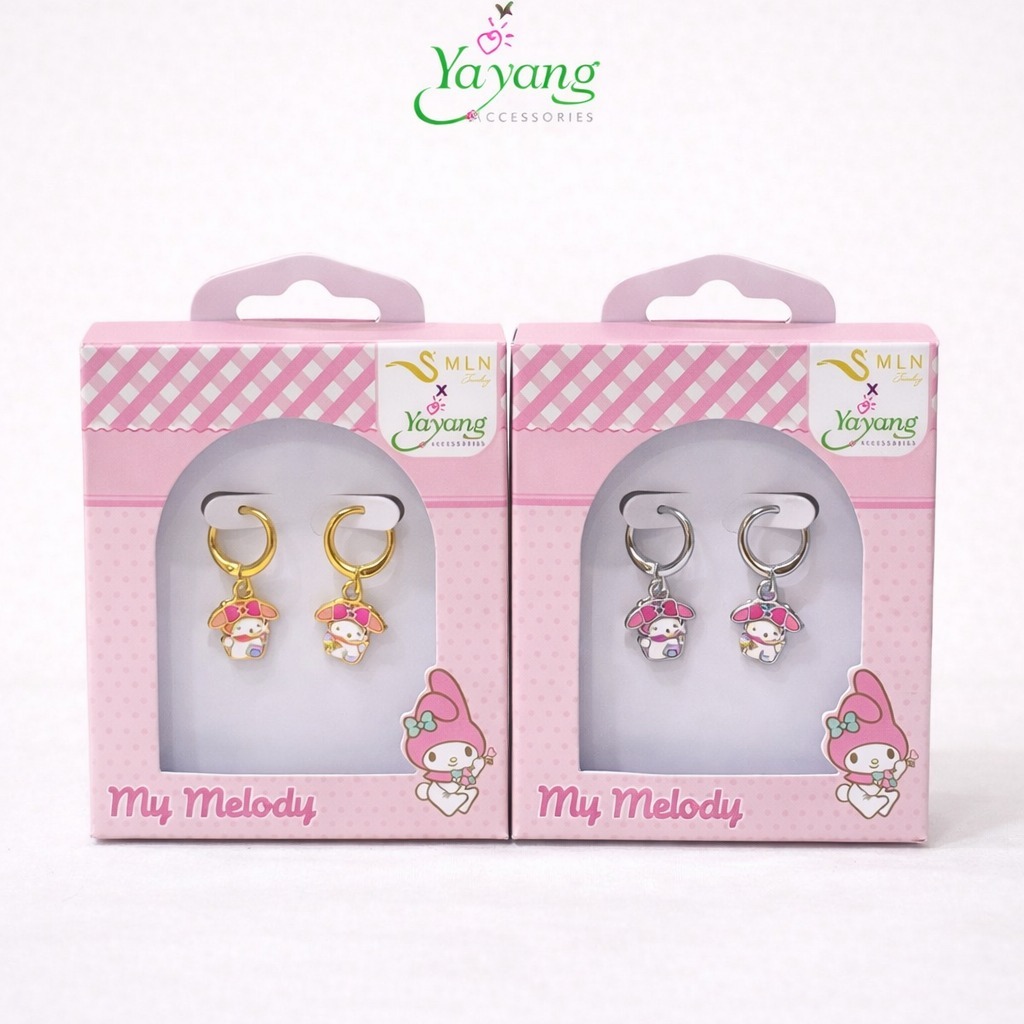 Yayang Giwang Anak Official License Sanrio - Anting Perhiasan Anak Lapis Emas - Gold Plated Titanium