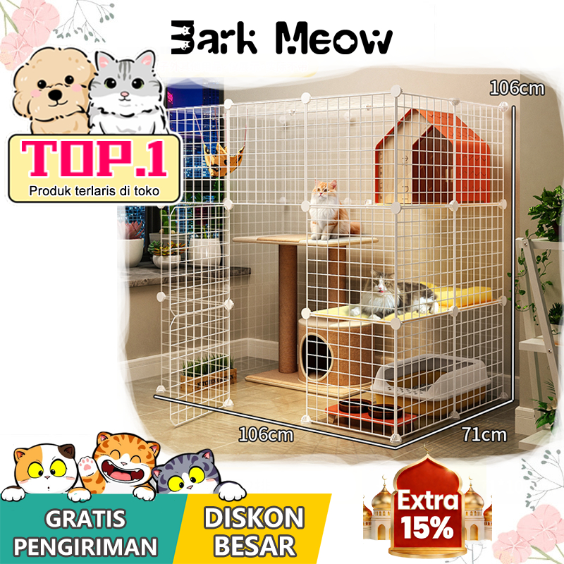 Kandang Kucing Tingkat Pagar Kucing Tinggi Kandang Kucing Kandang Hewan
