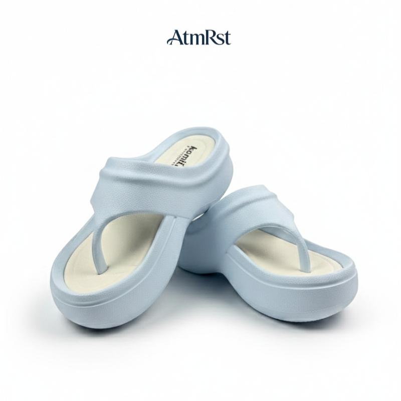 Sandal Jepit Wanita Kekinian Terbaru Sendal Wedges Bahan Karet Elastis Tinggi 5cm Ukuran 35-40