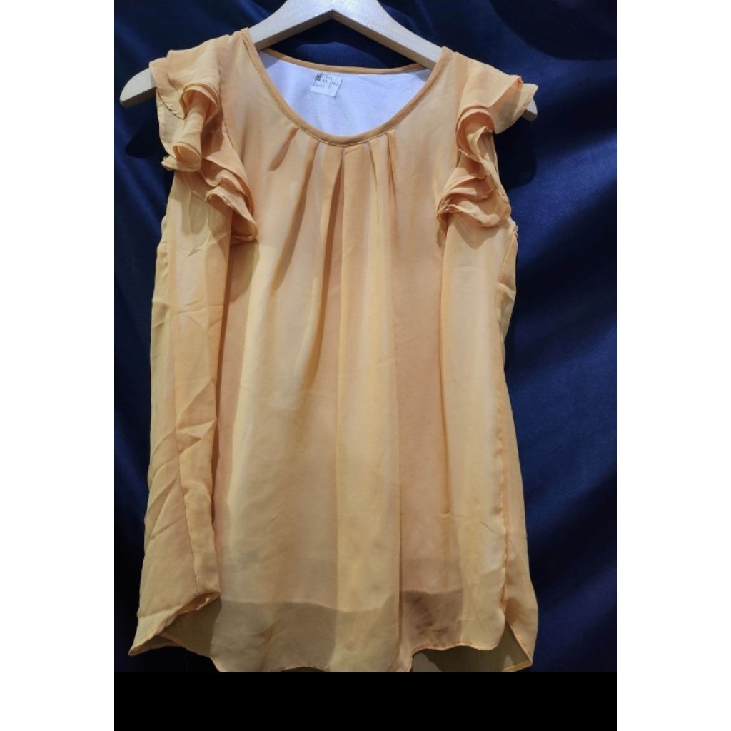 C8 atasan kutung kuning mustard