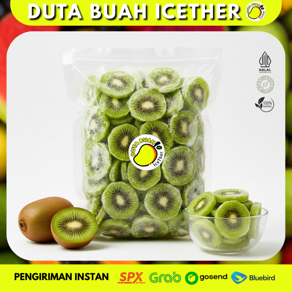 Kiwi ChillBite Frozen Fruit 1KG – Buah Beku Segar Siap Konsumsi  | Duta Buah Icether Bandung