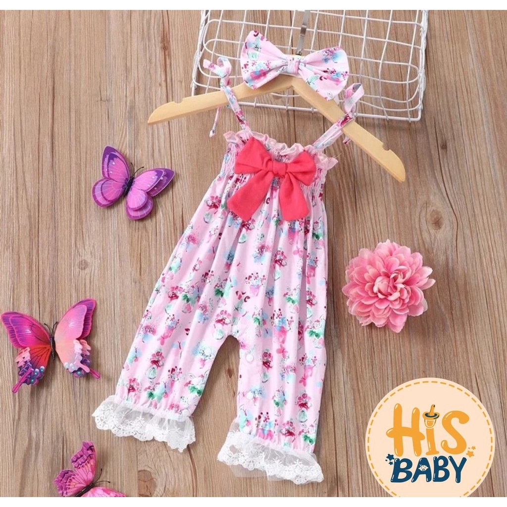His.Baby M015 (FREE BANDO) Newbor-18 Bulan Jumpsuit Kutung Baju Seksi Bayi Cewek & Anak Perempuan
