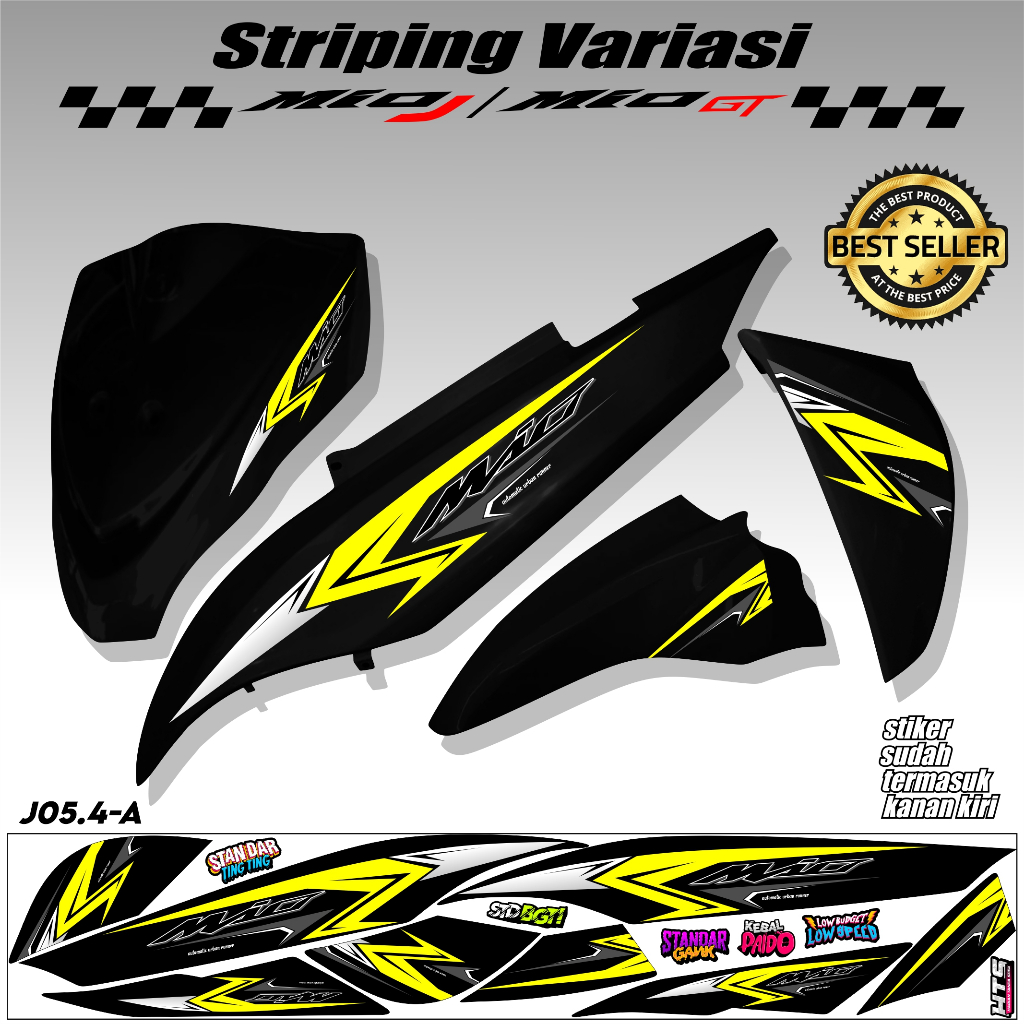 Striping Yamaha MIO J GT - Stiker Motor Mio GT 2014 Sticker Mio GT List Variasi MIO GT Motif Simpel 