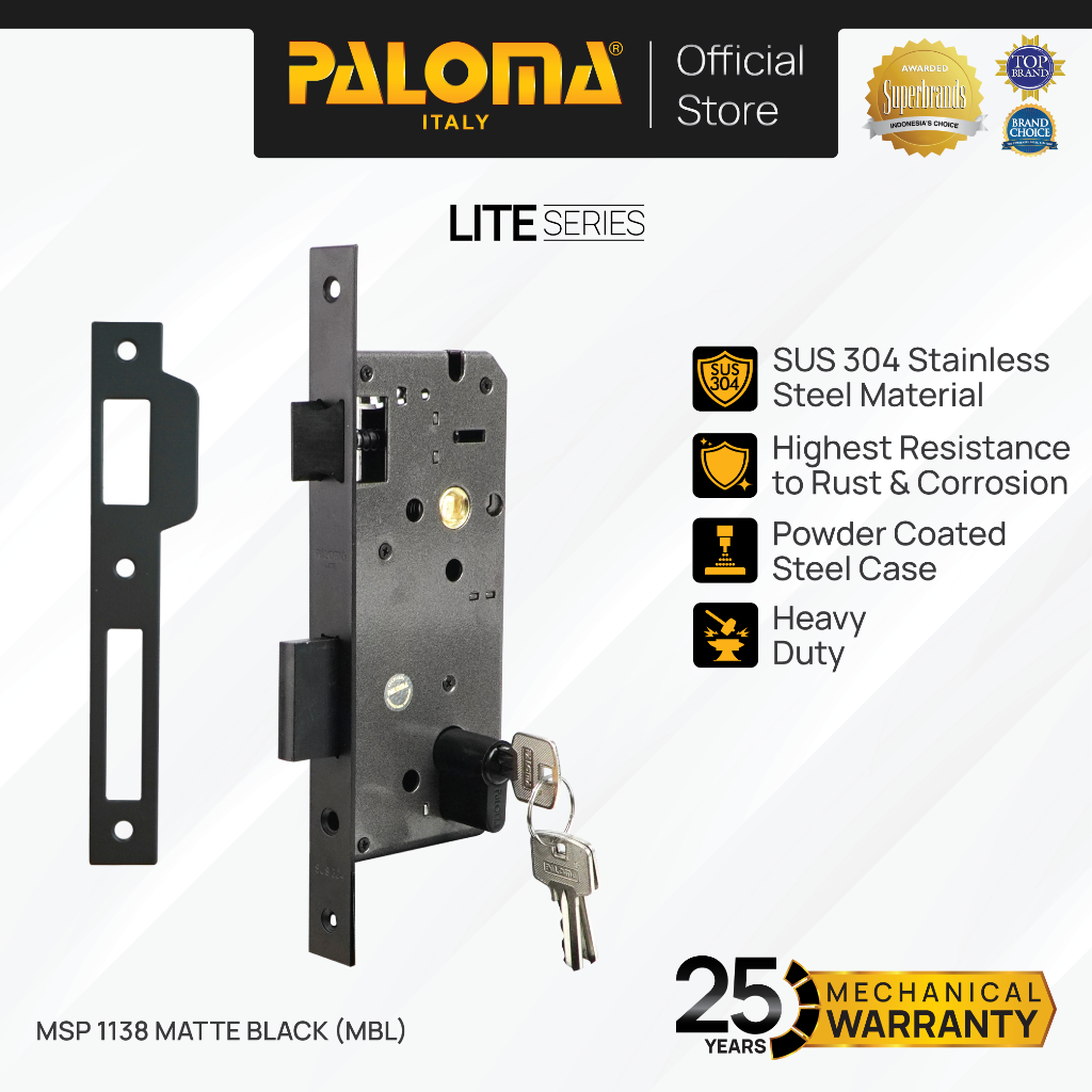 PALOMA MSP 1138 Body Kunci Set Cylinder Kunci Pintu Lockcase Badan Body Swing Stainless Steel SUS 30