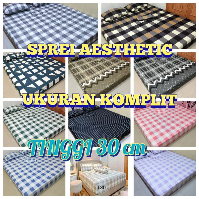 SPREI ANTI GESER/DOBEL KARET TINGGI 30cm motif terbaru
