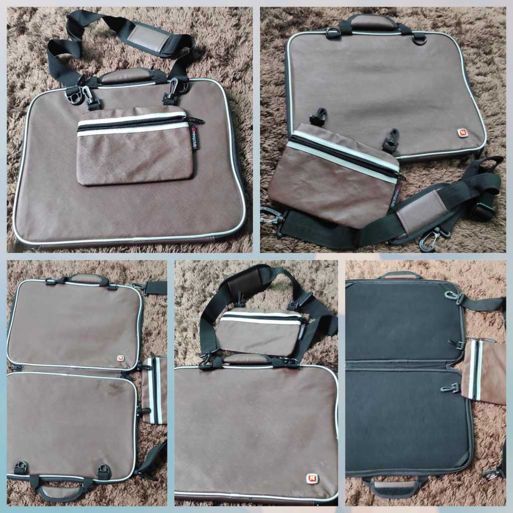 Seken/Preloved  Bagus Tas Laptop Slempang & Tenteng Navy Club/38 x 30 x 2,5 + Tas Kecil