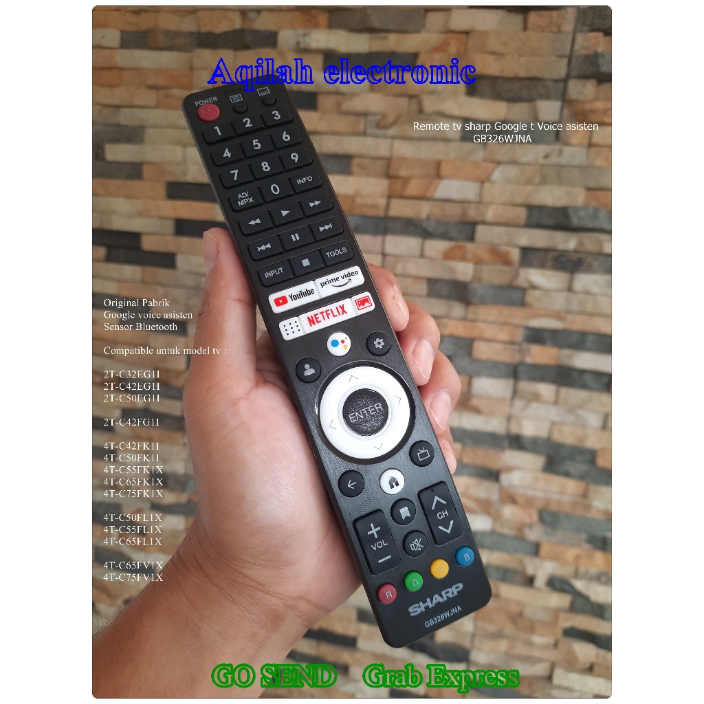 Remote tv sharp aquos smart tv google tv GB326WJNA google voice asisten berfungsi