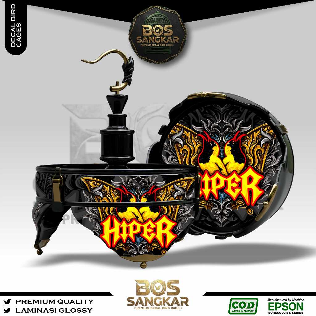 STIKER DECAL SANGKAR BURUNG BUNDAR LINGKARAN LOVE BIRD HELOPET BATMAN CUSTOM HIPER BS10