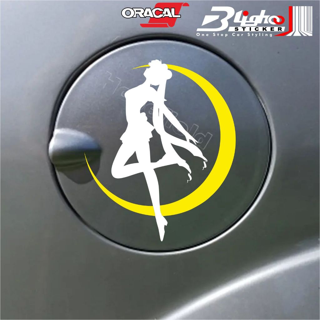BLIGHOO - STIKER MOBIL COVER TANGKI SAILOR MOON WARNA CANTIK LUCU CUTTING STICKER MOBIL KEREN