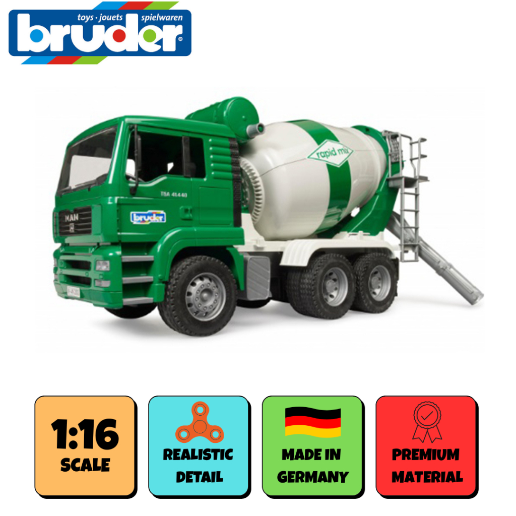 BRUDER 2739 MAN TGA Cement - Mainan Miniatur Truk Molen Pengaduk Semen Bahan ABS