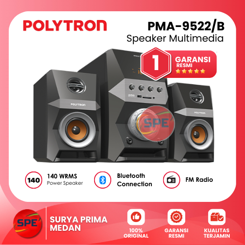 SPEAKER MULTIMEDIA POLYTRON PMA 9522 /B GARANSI RESMI (MEDAN)