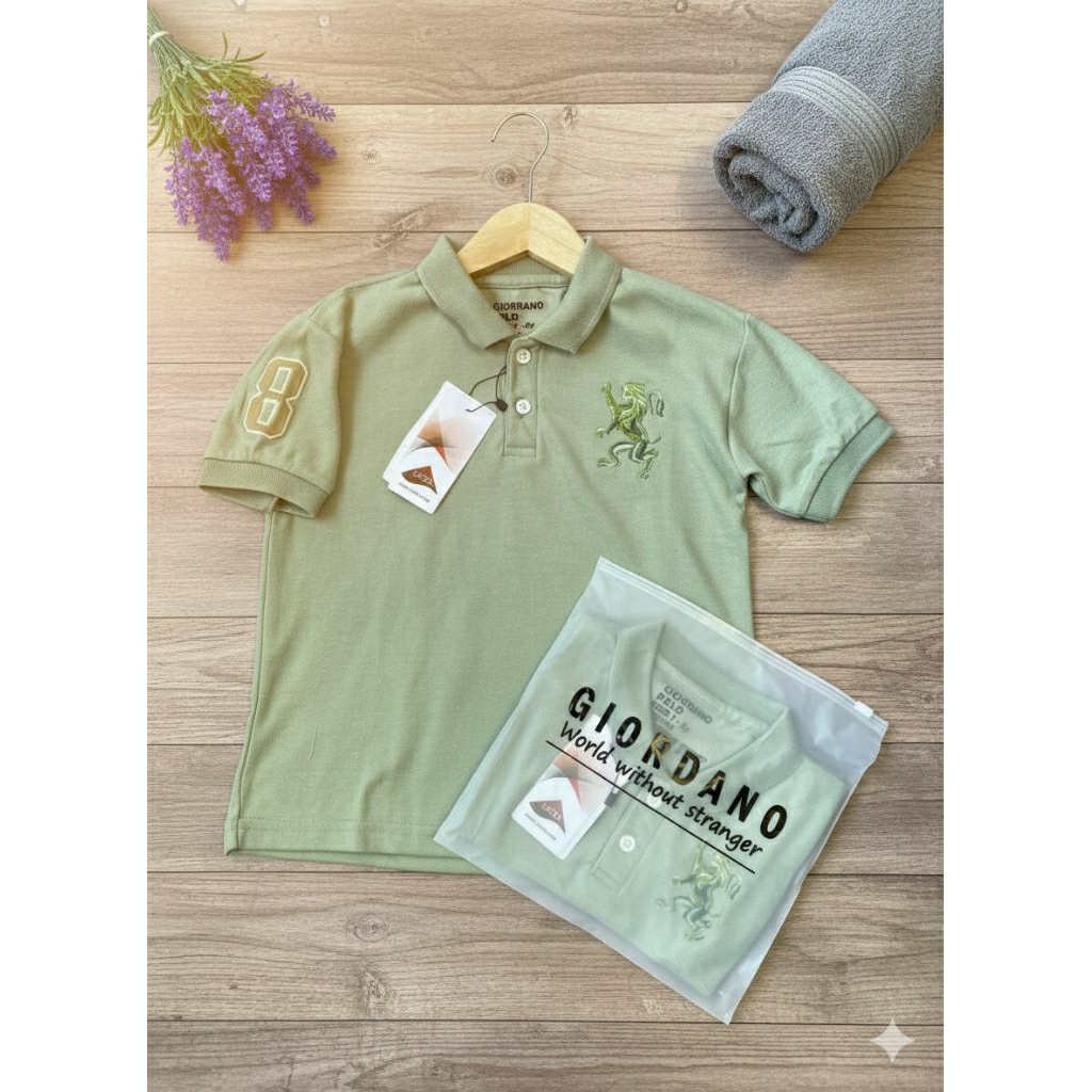 baju kerah anak laki laki-kaos kerah anak bordir singa-atasan anak laki laki premium