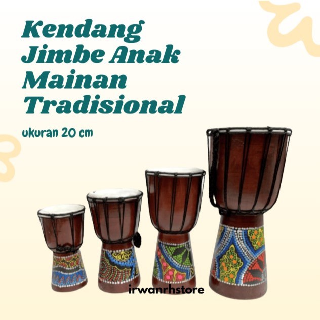 Kendang Jimbe Alat Musik Kendang Djembe Painting Ukuran 20 Cm