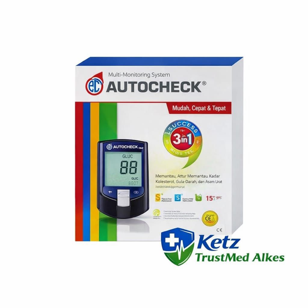 Alat Cek Darah Autocheck 3 in 1 - Multifungsi, Akurat, Mudah Digunakan original