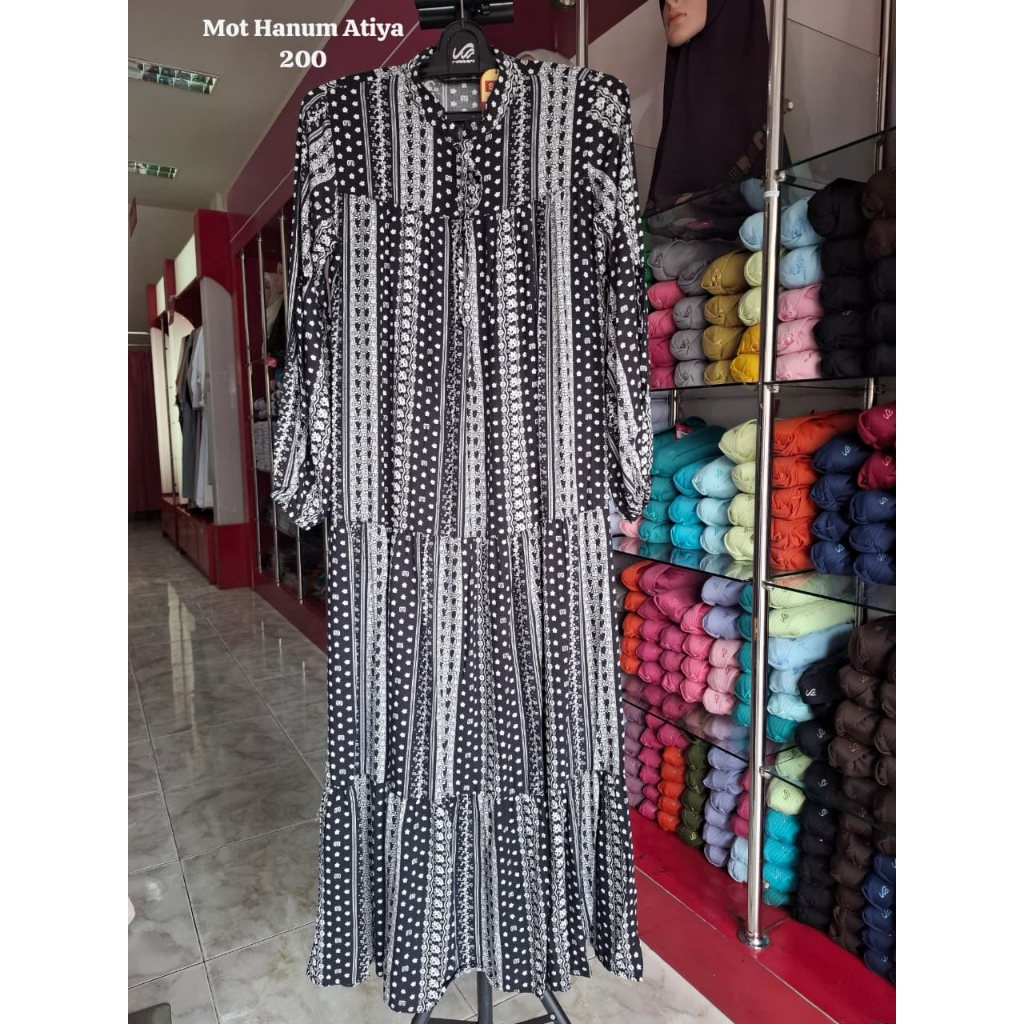GAMIS RAYON MOTIF PREMIUM HANUM ATIYA RABBANI ORI
