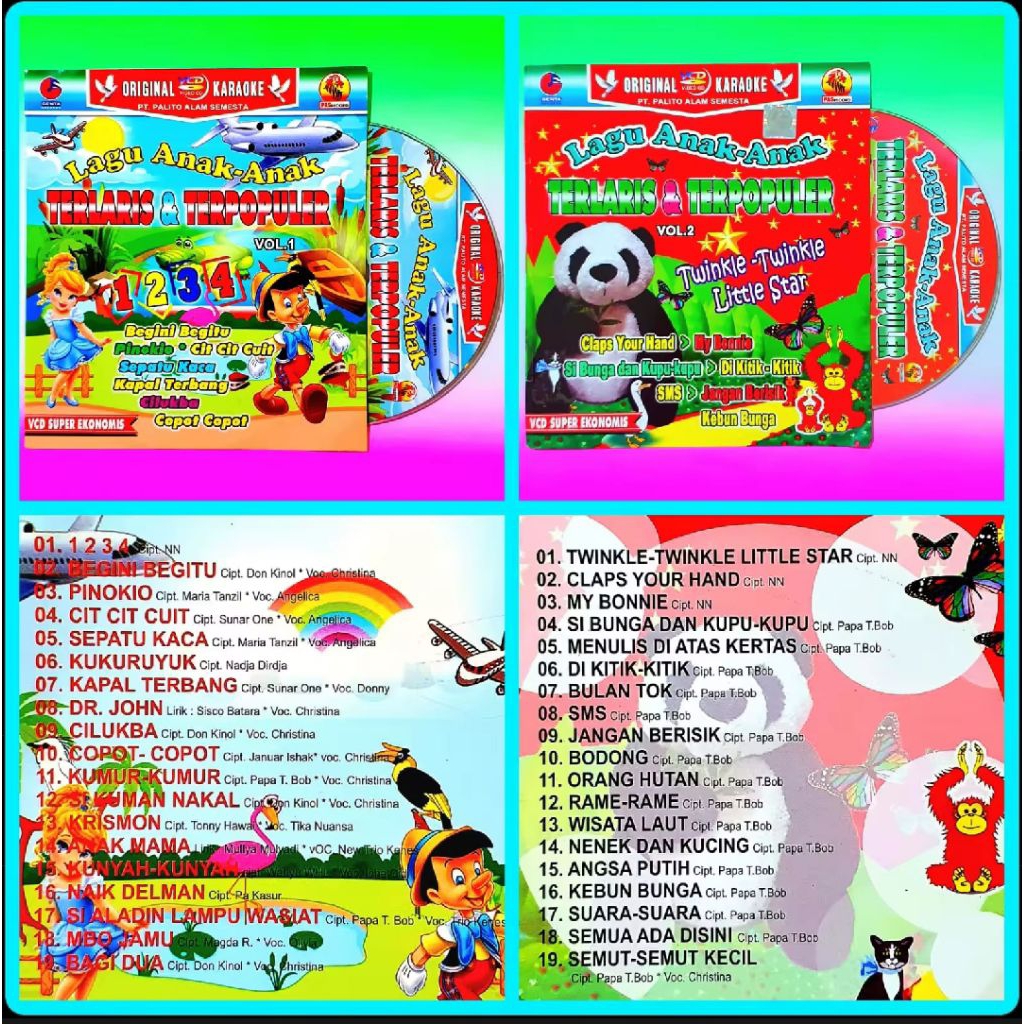 KASET VCD VIDEO MUSIK LAGU ANAK ANAK TERLARIS TERPOPULER SEPANJANG MASA-LAGU ANAK TERBAIK-LAGU ANAK 