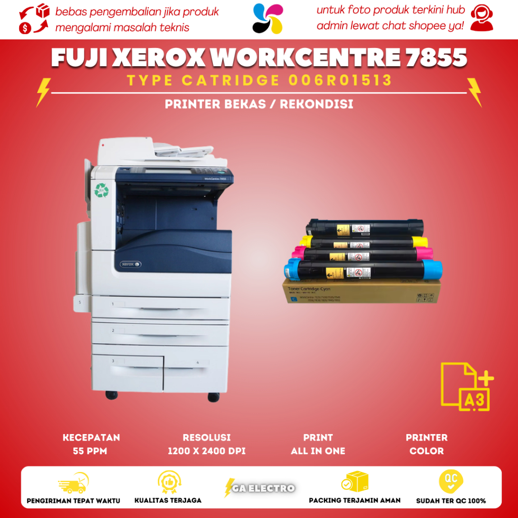 Fuji Xerox WorkCentre 7855 - A3+ Full Color Kecepatan 55 PPM