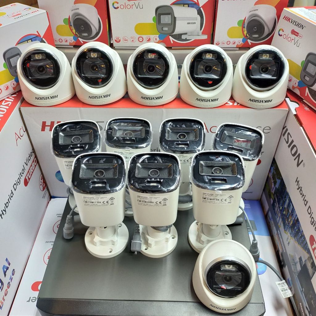 PAKET CCTV 16CH HIKVISION 13 KAMERA CCTV HIKVISION SMART HYBRID LIGHT 2MP COLORVU AUDIO