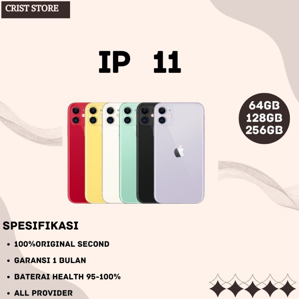 IP 11 64GB/256GB/128GB GSM LTE 4G SECOND LIKE NEW ORIGINAL | FULLSET  NO MINUS