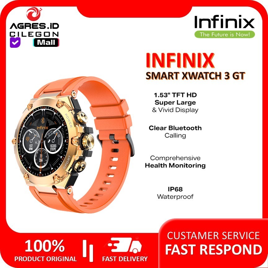 INFINIX Smart Watch XW3GT 1.53 Inch TFT Display  Waterproof IP68 Battery 500 mAh Garansi Resmi Infin