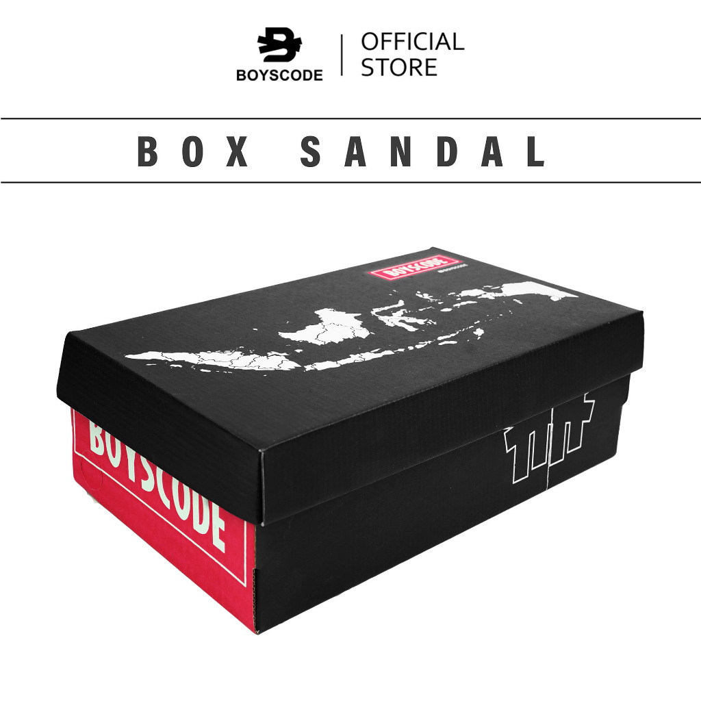 BOYSCODE Box Sendal Ukuran Besar Exclusive Hitam / Kardus Packaging / Dus Sandal