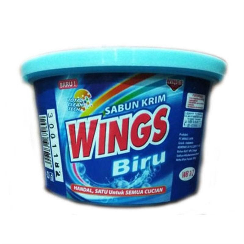 SABUN CREAM EKONOMI WINGS BIRU 1/2 POT - SABUN COLEK BIRU