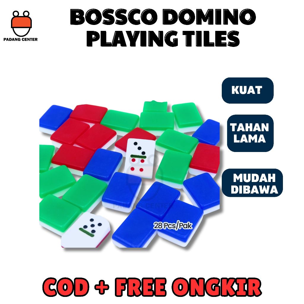 Domino Batu Bossco Set Gaple Plastik Original Murah Kartu Domino Berkualitas