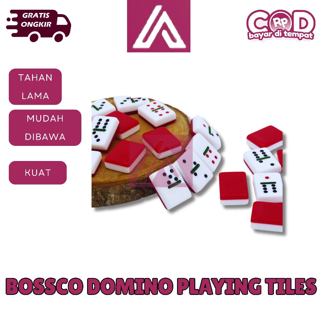 Domino Batu Bossco Set Gaple Plastik Original Murah Kartu Domino Berkualitas