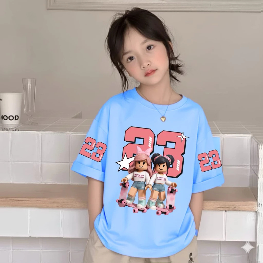 TEEFORME - ROBLOX GIRL I Baju Kaos Anak 4-14 Tahun Perempuan Laki-Laki I Atasan Kids Ootd Remaja Len