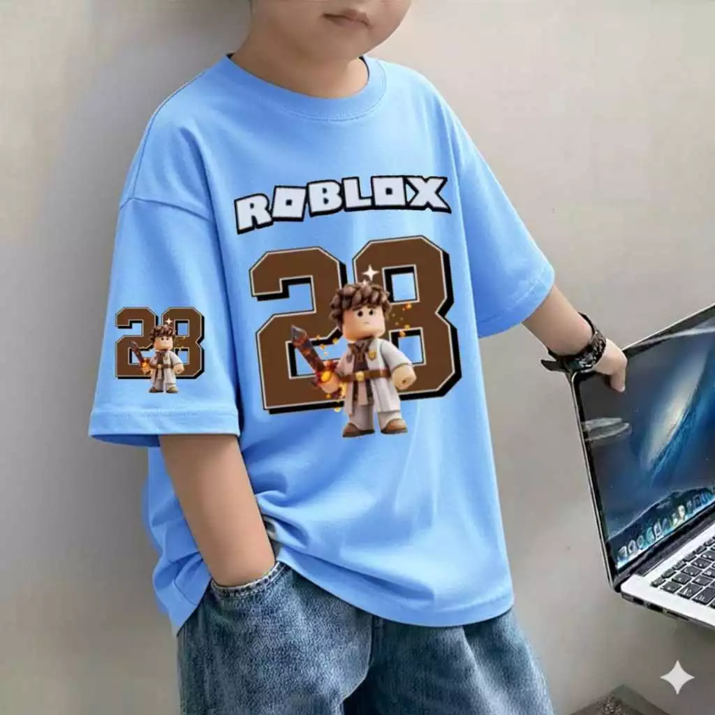 TEEFORME Baju Kaos Anak ROBLOX NUMBER 23 Lengan Pendek I Atasan Anak-Anak Remaja Laki-Laki Perempuan