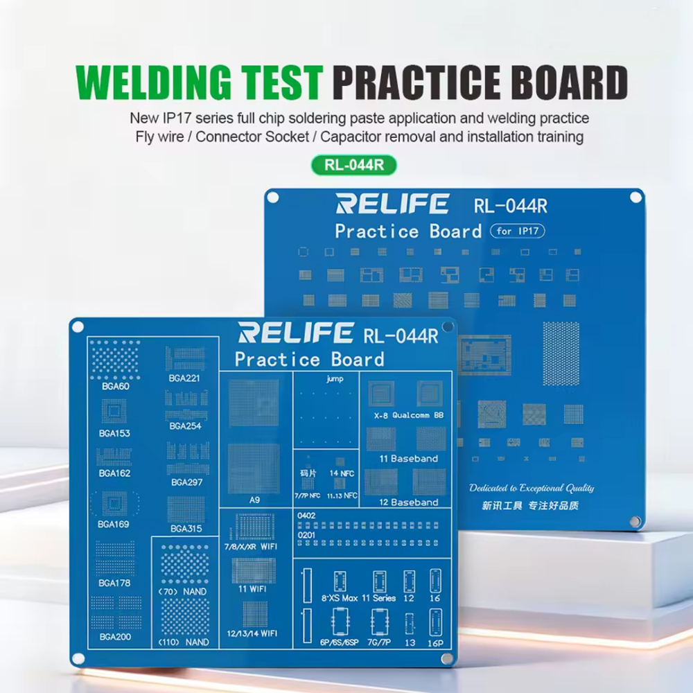 RELIFE RL-044R PLAT LATIHAN SOLDER IC CHIP CPU RESISTOR JUMPER JALUR LCD KONEKTOR BATERAI DLL  RELIF