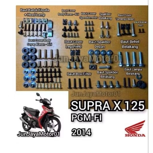 baut full body motor Supra X 125 PGM-FI