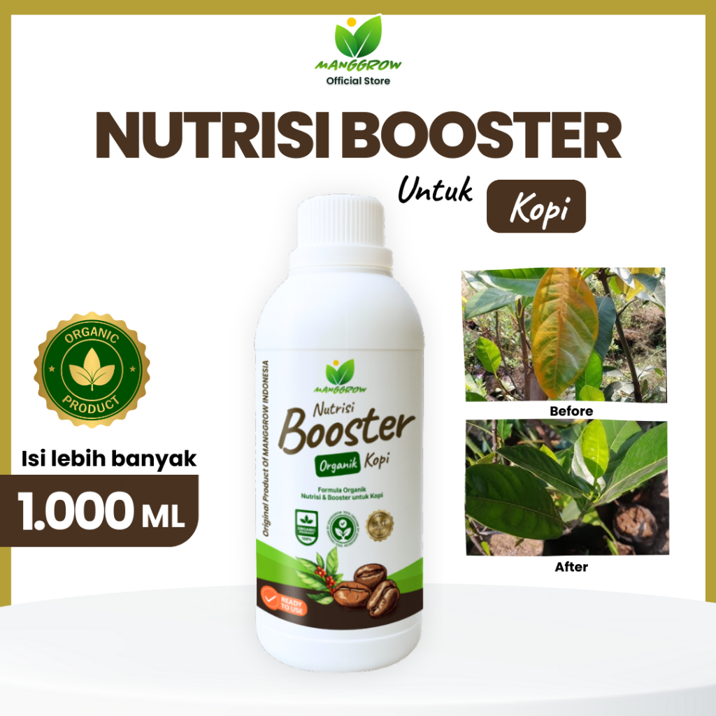 MANGGROW - Pupuk Organik Cair Kopi 1000ml | Pupuk Organik Cair Penyubur Kopi & Nutrisi Alami Untuk H