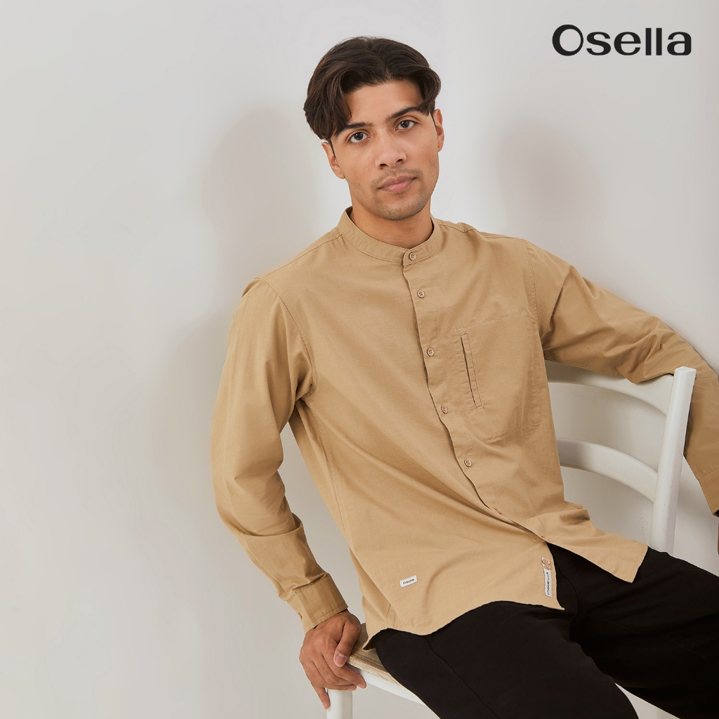 Osella Rayyan Long Sleeve Koko Shirt With Vertical Pocket 203T6601 | Kemeja Koko Raya Lengan Panjang