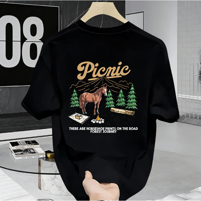 KENAK7002baju kaos pria Picnic EIGER KENAK offical Tshirt Typo Cotton 24s Print Pria Wanita S-5XLkao