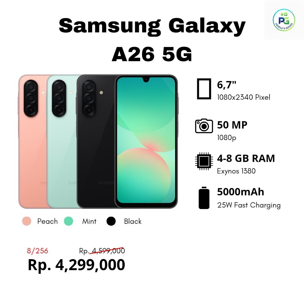 HP BARU SAMSUNG GALAXY A26 5G GARANSI RESMI SEIN